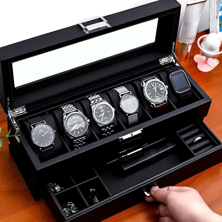 Alhajero y Estuche Organizador de Relojes de Lujo