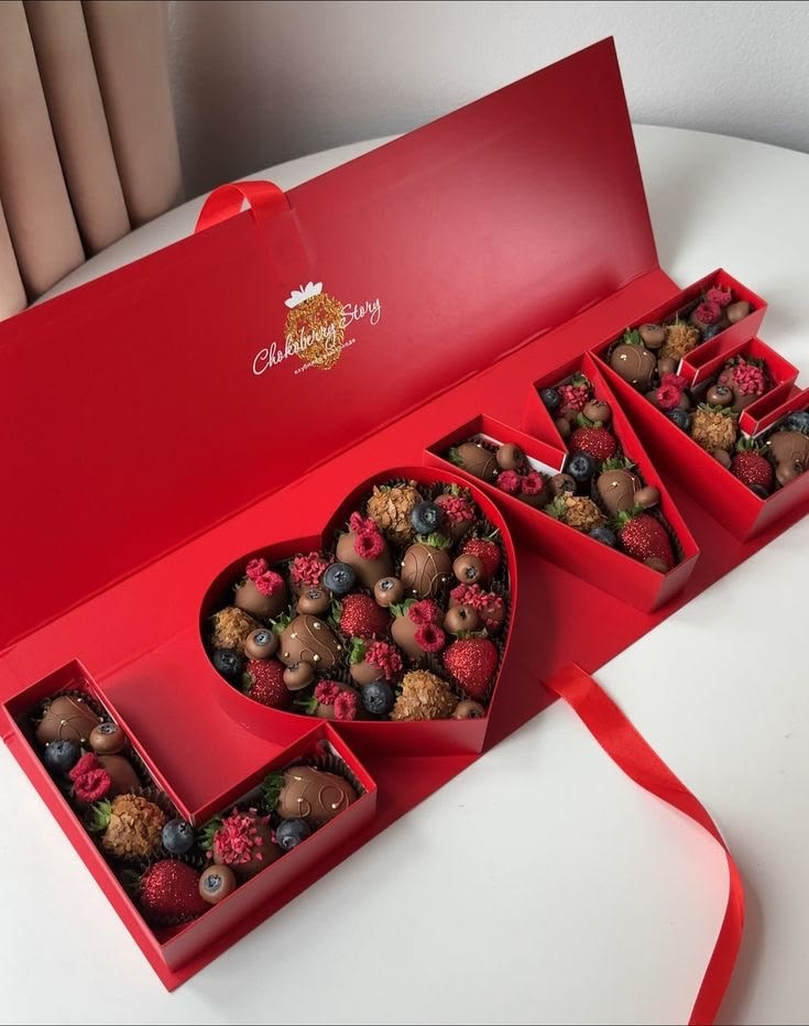 Box de Letras LOVE con Fresas Gourmet y Frutos Rojos