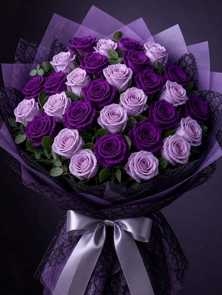 Bouquet Royal Violet de Rosas Lila y Moradas